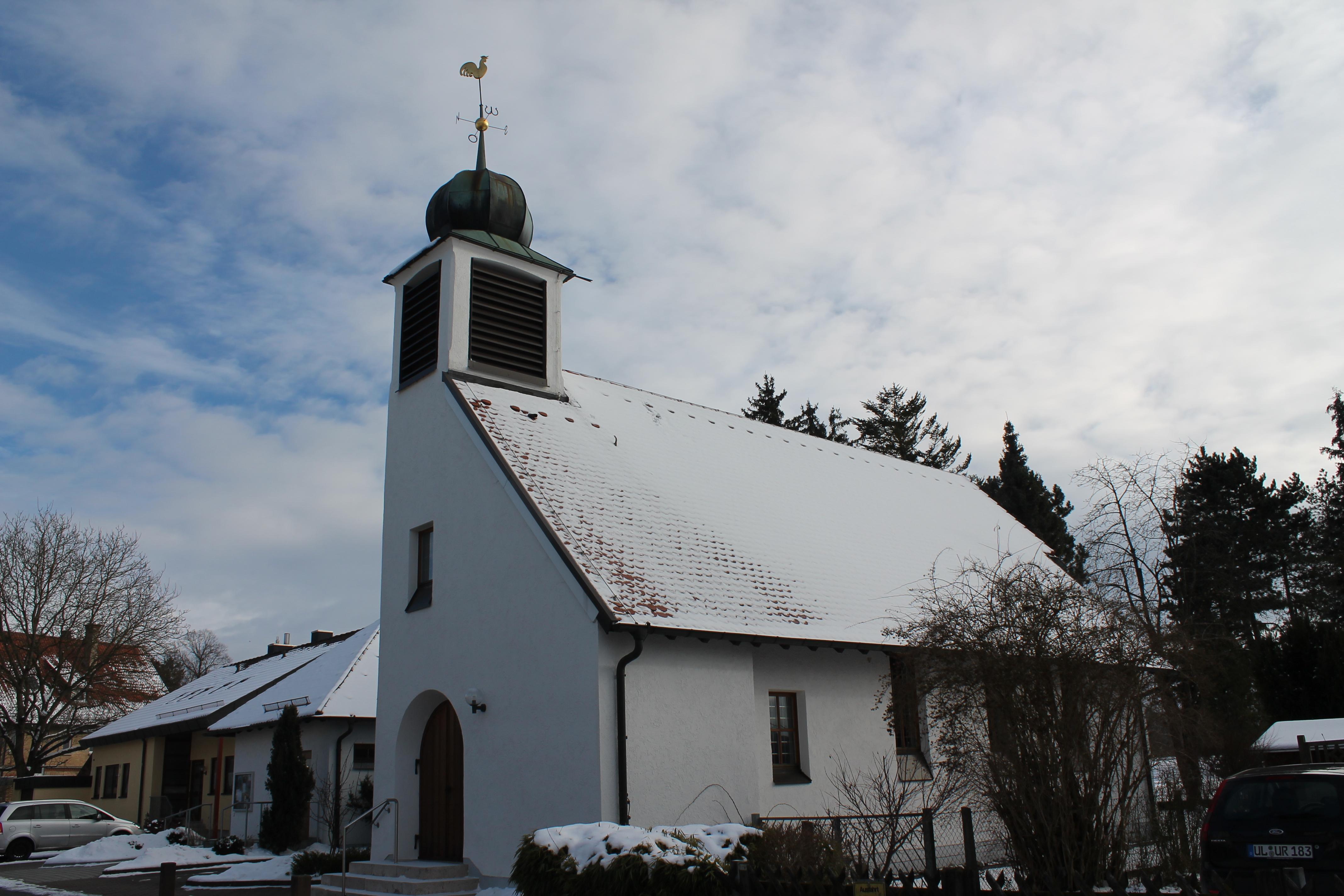 Evangelische Kirche Dietenheim im Winter